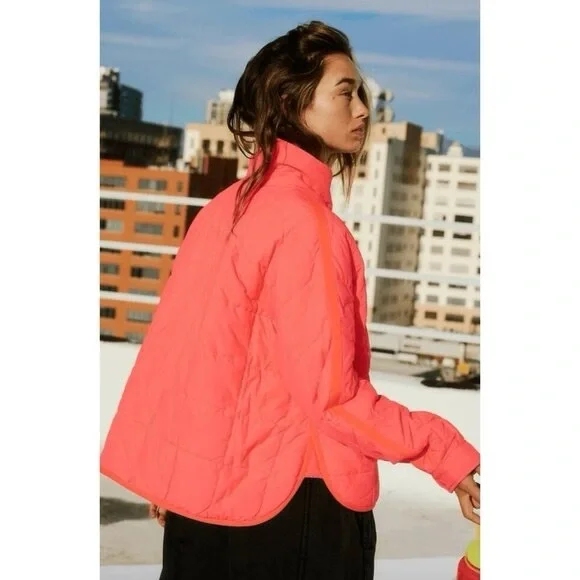 NWT Free People x FP Movement Pippa Packable Puffer Jacket in Neon Coral - Picture 4 of 16